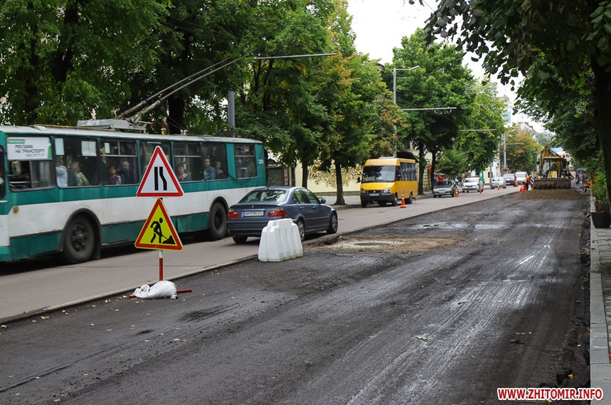 Житомир ремонтують дороги у дощ
